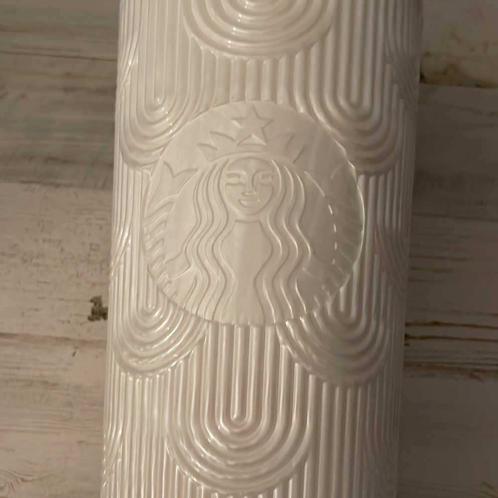 NWT Starbucks Pearl White Mermaid 24OZ Tumbler. - Picture 3 of 5